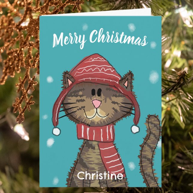 Carte Carton de chat de Noël (Créateur téléchargé)