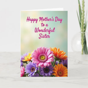 Carte Carton de Mère Fleurs Vibrantes