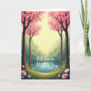 Carte Carton de scène printanière à la tonnelle fleurie