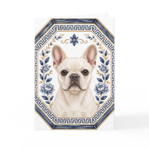 Carton de vœux Chinoiserie Bouledogue français