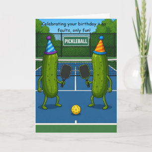 Carte Carton de vœux d'anniversaire drôle pour picklebal