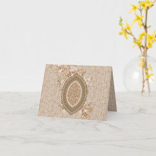 Carte Carton de vœux plié élégant avec médaillon floral 