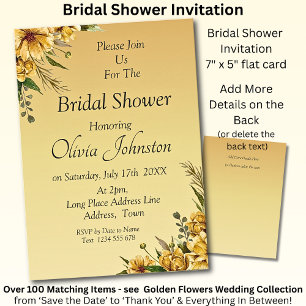 Carte Carton d'invitation à une fête de mariage - Fleurs