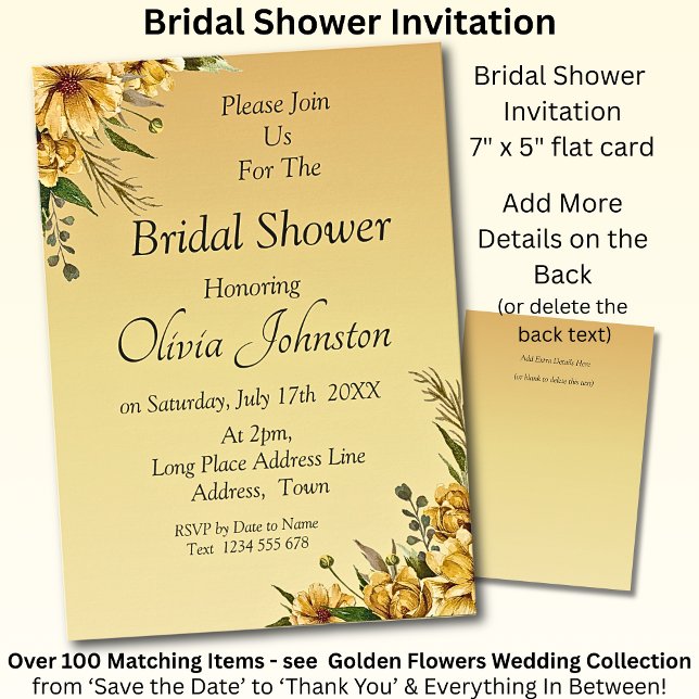 Carte Carton d'invitation à une fête de mariage - Fleurs (Créateur téléchargé)