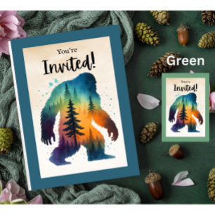 Carte Carton d'invitation d'anniversaire de la forêt mys