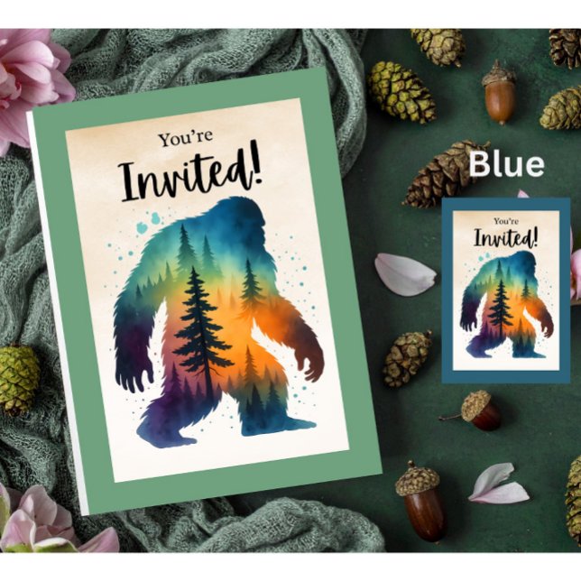 Carte Carton d'invitation d'anniversaire de la forêt mys (Créateur téléchargé)