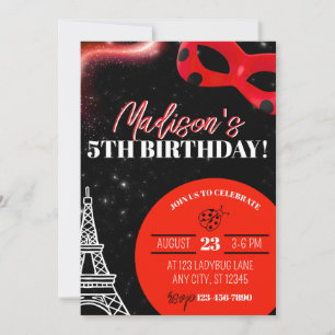 Carte Carton d'invitation d'anniversaire de super-héroïn