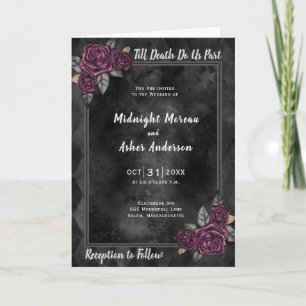 Carte Carton d'invitation de mariage avec des roses Till