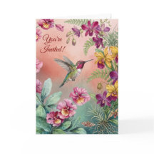 Carton d'invitation pour fête d'anniversaire flora