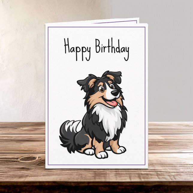 Carte Carton mignon Sheltie Shetland Shepherd Anniversai (Créateur téléchargé)