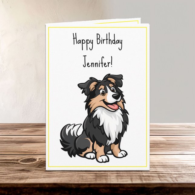 Carte Carton mignon Sheltie Shetland Shepherd Anniversai (Créateur téléchargé)