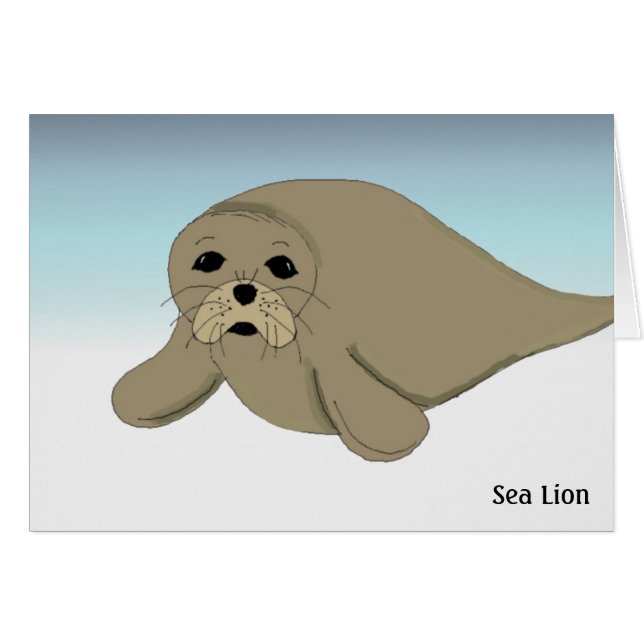 Carte Carton Sea Lion Note (Devant Horizontal)