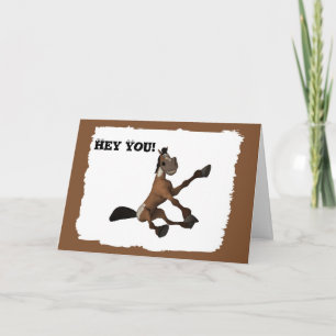 Carte Cartoon Cartoon Horse Grey Card