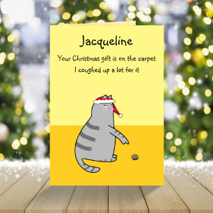 Carte Cartoon de chat amusant personnalisé Coughup Cadea