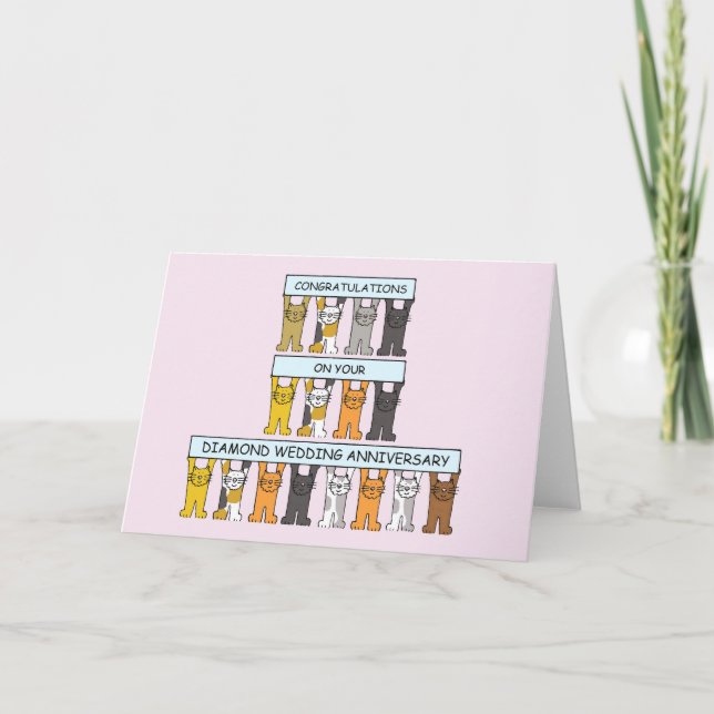 Carte Cartoon de félicitations pour un mariage de diaman (Devant)