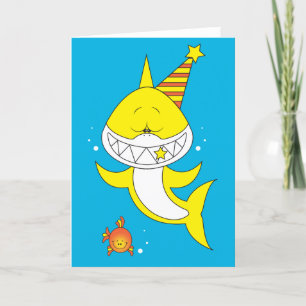 Carte Cartoon de requin mignon