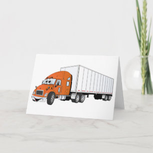 Carte Cartoon de semi-remorque Orange White Trailer