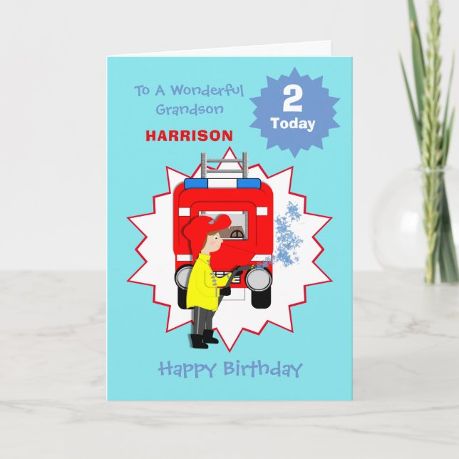 Carte Cartoon Enfants Camion Fighter Cute Anniversaire (Devant)