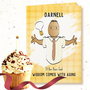 Carte Cartoon ethnique masculin snarky pour 50e annivers