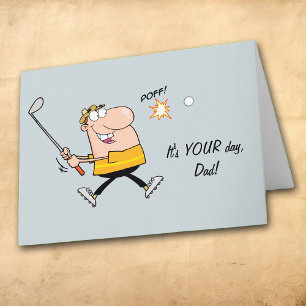 Carte Cartoon Golf Fête des pères