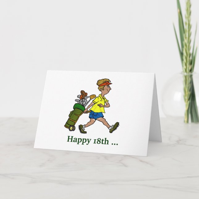 Carte Cartoon Golfer avec Tan Lines Funky Birthday Card (Devant)