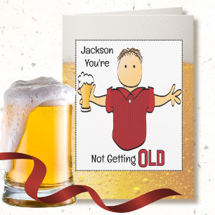 Carte Cartoon masculin d'anniversaire 50 ans Bière Snark