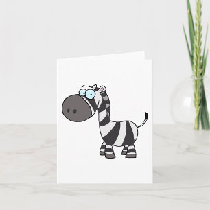 Carte Cartoon mignon Zebra drôle animal caractère