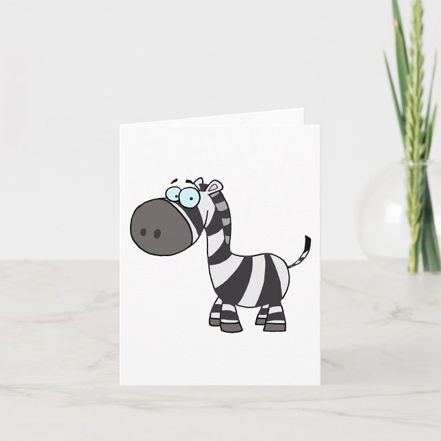 Carte Cartoon mignon Zebra drôle animal caractère (Créateur téléchargé)