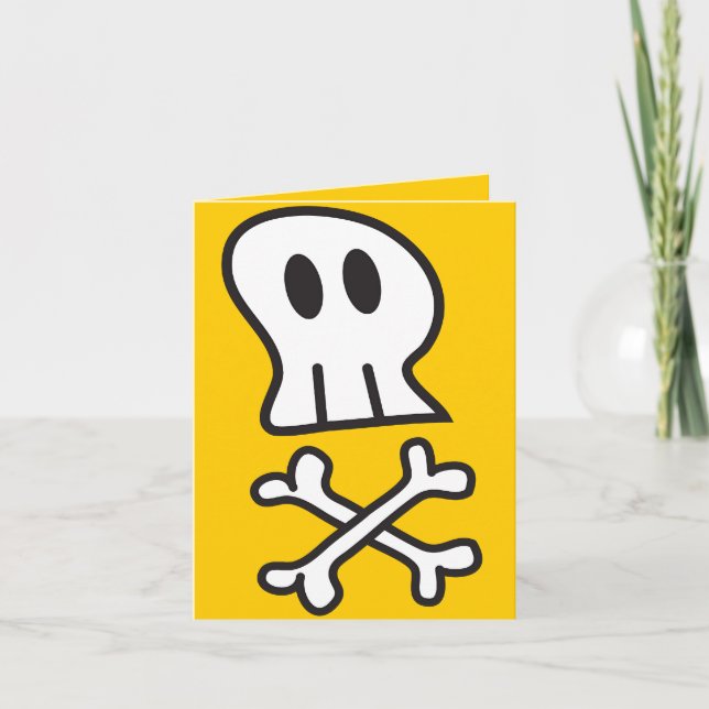Carte Cartoon Pirate Skuls & Bones Enfants Halloween (Devant)