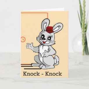 Carte Cartoon Rabbit Knock-Knock Plaisanterie Se Sentir