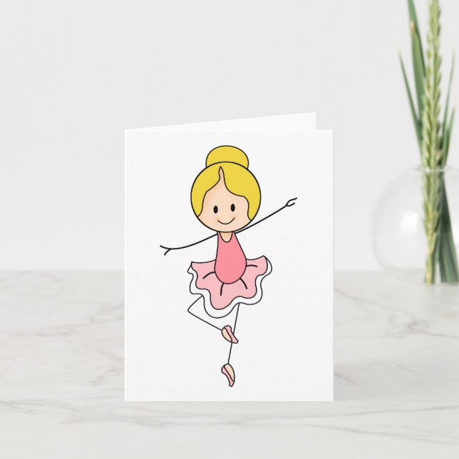 Carte Cartoon rose Ballerina Générique Toute utilisation (Devant)