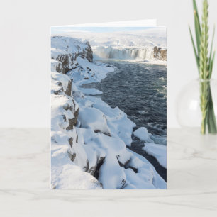 Carte Cascade de Godafoss recouverte de neige