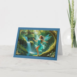 Carte Cascade Fairy Young Girl's Birthday Card
