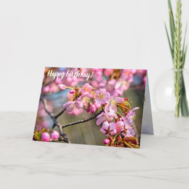 Carte Cascade Gaie De Fleurs Sakura En Printemps (Devant)