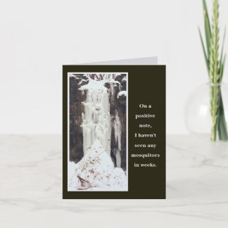 Carte "CASCADE GELÉE" / humour d'hiver