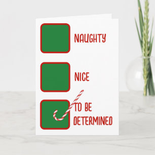Carte Cases à cocher humour de Noël méchant ou gentil