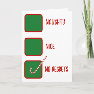 Carte Cases à cocher Noël humour Coquin ou Gentil 