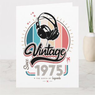 Carte Casque audio vintage depuis 1975