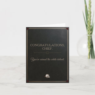 Carte Casque blanc de promotion du chef des pompiers drô