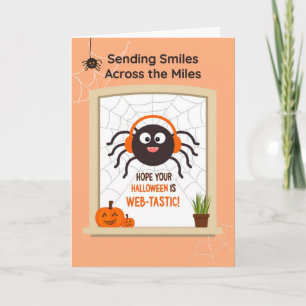 Carte Casque d'araignée mignonne Halloween de l'autre cô