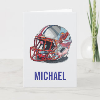 Carte Casque de football Pop Art Nom motivationnel
