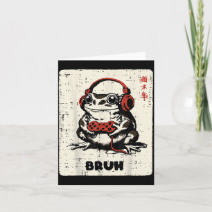 Carte Casque de Gamer Grenouille Bruh Mème de jeu pour g