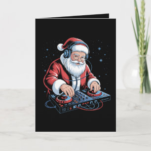 Carte Casque DJ Santa Noël Platine Xmas