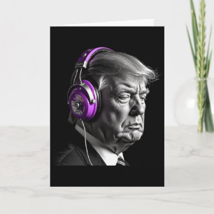 Carte Casque Donald Trump Drôle Président Dj Art