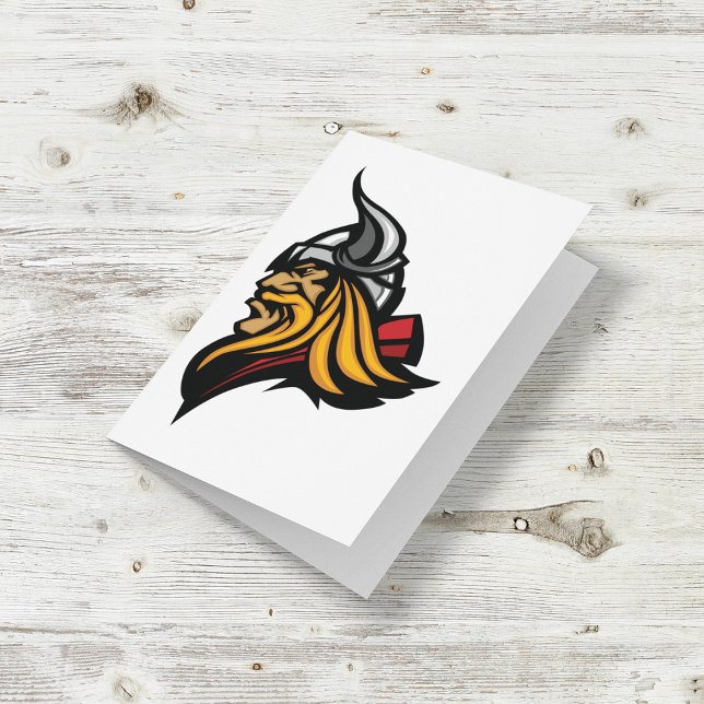 Carte Casque et barbe de la tête de guerrier viking Fier (Créateur téléchargé)