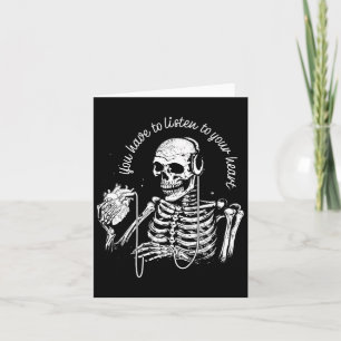 Carte Casques Coeur Musique gothique Halloween Squelette