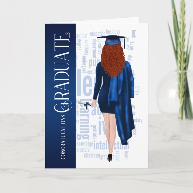 Carte Casquette bleu et diplômée de la Redhead Femme (Devant)
