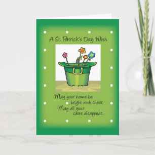 Carte Casquette de la Saint Patrick avec fleurs
