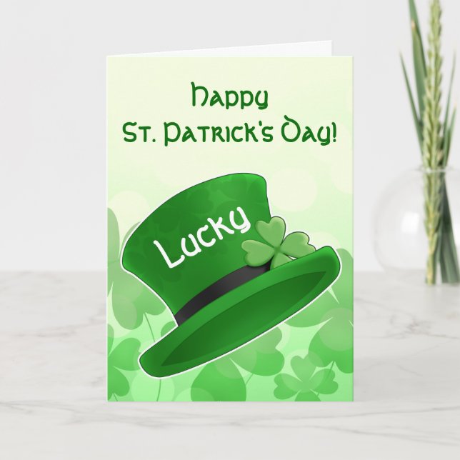 Carte Casquette de lutin de Jour de la Saint Patrick (Devant)