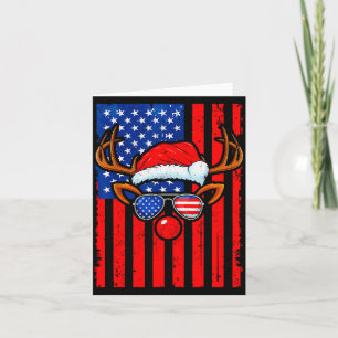 Carte Casquette de Père Noël Vintage Rudolph Rednose Dra